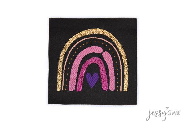 XXL Patch Glitter Rainbow black by Jessy Sewing